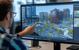 Bâtiment numérique sur écran de pc
