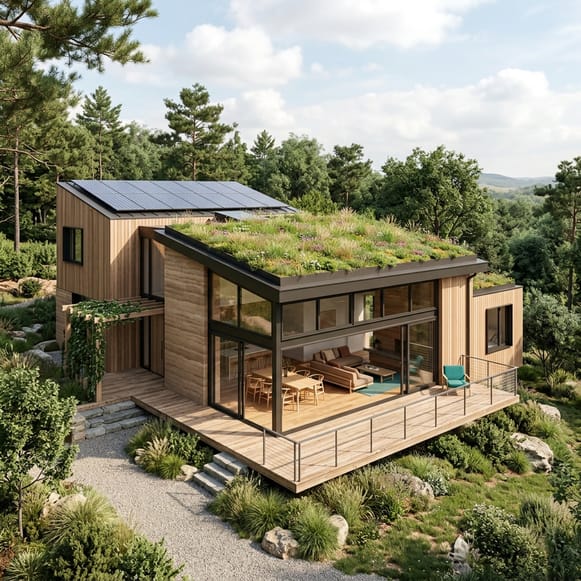 Maison avec une architecture responsable