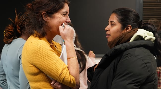 Nos étudiantes échangent avec Anne Beretta, porteuse du projet Cordée IT 100% féminine.