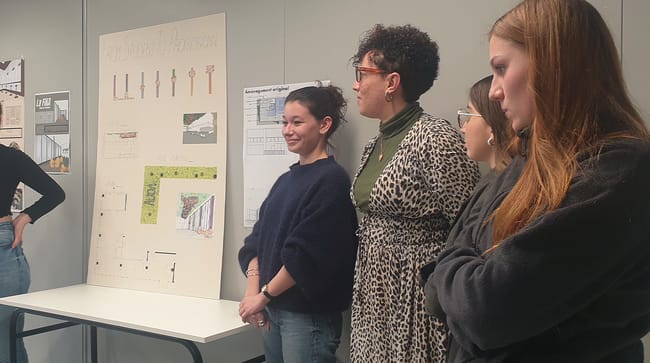 Les deux planches d'aménagement de la Fika par les B1 Archi