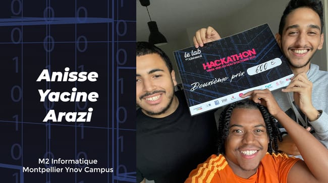 Trois étudiants de Montpellier Ynov Campus à la 2e place au Hackathon de Altémed