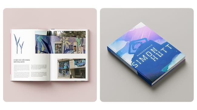 Double page intérieure NOON (1) et première de couverture Simon Hutt (2)